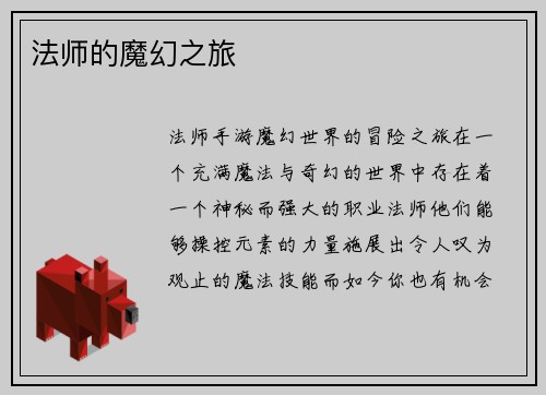 法师的魔幻之旅